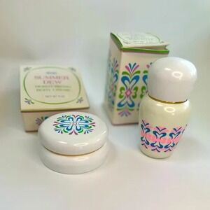 Vintage Avon Summer Dew Moisturizing Body Creme & Body Fluff New Old Stock NIB
